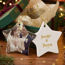 Eerste kerstmis Mr en Mrs aangepaste naam aandenke