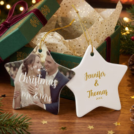 Eerste kerstmis Mr en Mrs aangepaste naam aandenke Keramisch Ornament
