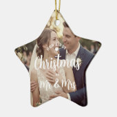 Eerste kerstmis Mr en Mrs aangepaste naam aandenke Keramisch Ornament (Links)