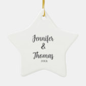 Eerste kerstmis Mr en Mrs aangepaste naam aandenke Keramisch Ornament (Achterkant)