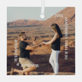 Eerste Kerstmis: Mr. en Mrs. Couple Foto Glas Ornament (Achterkant)