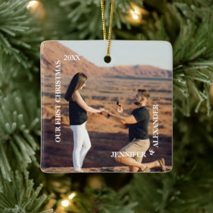 Eerste Kerstmis: Mr. en Mrs. Couple Foto Keramisch Ornament