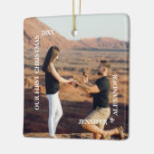 Eerste Kerstmis: Mr. en Mrs. Couple Foto Keramisch Ornament (Links)