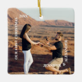Eerste Kerstmis: Mr. en Mrs. Couple Foto Keramisch Ornament (Voorkant)