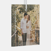 Eerste Kerstmis Mr. en Mrs. Foto Glas Ornament (Voorkant Rechts)