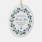 Eerste Kerstmis Mr en Mrs. Keramisch Ornament (Rechts)