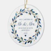 Eerste Kerstmis Mr en Mrs. Keramisch Ornament (Links)