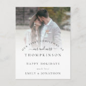 Eerste Kerstmis Mr. en Mrs. Photo Names Feestdagenkaart (Voorkant)