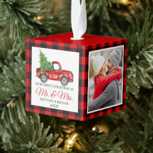Eerste Kerstmis: Mr. en Mrs. Red Truck Pset. Decoratie