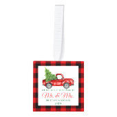 Eerste Kerstmis: Mr. en Mrs. Red Truck Pset. Decoratie (Voorkant)