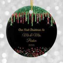 Eerste Kerstmis Mr. & Mrs Black Glam glitter drupp
