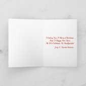 Eerste Kerstmis Mr. Mrs Bruiloft Rood Wit Bloemen Feestdagen Kaart (Binnen)