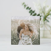 Eerste Kerstmis: Mr & Mrs Doodle Floral Heart Feestdagenkaart (Staand voorkant)