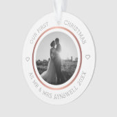 Eerste Kerstmis: Mr & Mrs Foto Modern Elegant Ornament (voorkant)