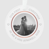 Eerste Kerstmis: Mr & Mrs Foto Modern Elegant Ornament (voorkant)