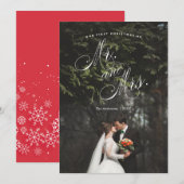 Eerste Kerstmis Mr. & Mrs Holiday-fotokaart Feestdagenkaart (Voorkant / Achterkant)