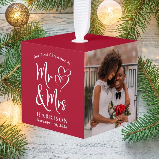 Eerste Kerstmis, Mr. Mrs. Passen getrouwd 3 Foto R Decoratie