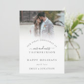 Eerste Kerstmis Mr Mrs Photo Names Holiday Feestdagenkaart (Staand voorkant)