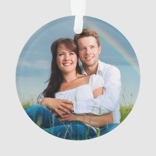 Eerste Kerstmis Mr & Mrs Tropical Floral Foto Ornament (achterkant)