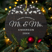 Eerste Kerstmis, Mr. Red Pine String Lights Keramisch Ornament