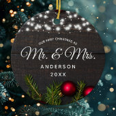 Eerste Kerstmis, Mr. Red Pine String Lights Keramisch Ornament