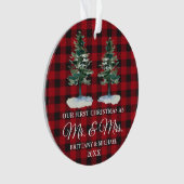 Eerste Kerstmis, Mr. Two Pines Red Pset Ornament (voorkant)