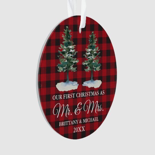 Eerste Kerstmis, Mr. Two Pines Red Pset Ornament (voorkant)