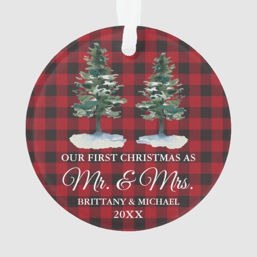 Eerste Kerstmis, Mr. Two Pines Red Pset Ornament (achterkant)