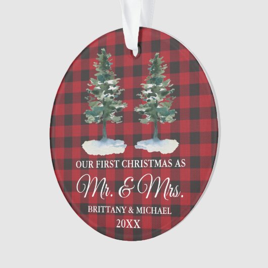 Eerste Kerstmis, Mr. Two Pines Red Pset Ornament (voorkant)