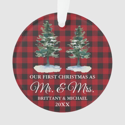 Eerste Kerstmis, Mr. Two Pines Red Pset Ornament (voorkant)