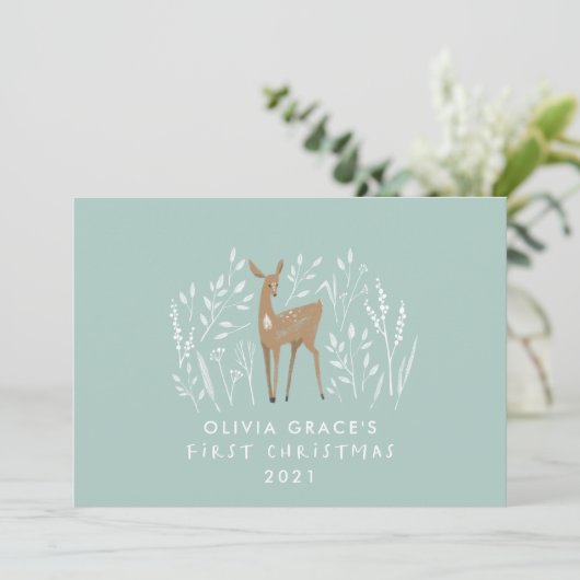 Eerste Kerstmis: natuurlijke herders, delicaat 1 f Feestdagenkaart (Staand voorkant)