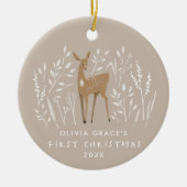 Eerste Kerstmis: natuurlijke herders, delicaat 1 f Keramisch Ornament (Voorkant)