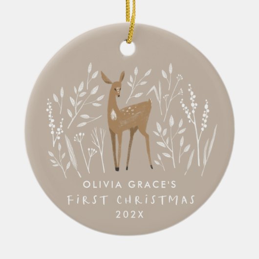 Eerste Kerstmis: natuurlijke herders, delicaat 1 f Keramisch Ornament (Voorkant)