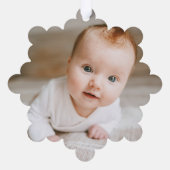 Eerste Kerstmis natuurlijke rendieren elegant 1 fo Ornament Kaart (Achterkant)