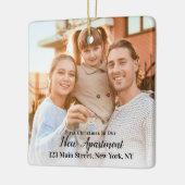 Eerste Kerstmis, nieuw appartementenadres 2 Foto Keramisch Ornament (Links)