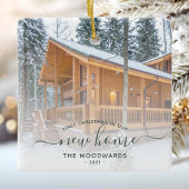 Eerste Kerstmis Nieuw Home Aangepast Foto Groen Sc Keramisch Ornament