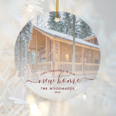 Eerste Kerstmis Nieuw Home Aangepast Foto Rood Man Keramisch Ornament