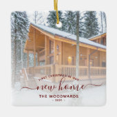 Eerste Kerstmis Nieuw Home Aangepast Foto Rood Man Keramisch Ornament (Voorkant)