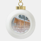 Eerste Kerstmis Nieuw Home Aangepast Foto Rood Man Keramische Bal Ornament (Voorkant)