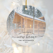 Eerste Kerstmis Nieuw Home Aangepast Foto Zwart Ma Keramisch Ornament