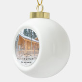 Eerste Kerstmis Nieuw Home Aangepast Foto Zwart Ma Keramische Bal Ornament (Rechts)