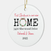 Eerste Kerstmis Nieuw Huis Gepersonaliseerd Orname Keramisch Ornament (Links)