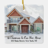 Eerste Kerstmis Nieuw thuisadres Huisopwarming Keramisch Ornament (Voorkant)