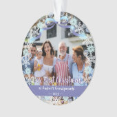 Eerste kerstmis Nieuwe babygrootouders Snowflakes  Ornament (voorkant)