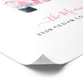 Eerste Kerstmis Nieuwe Home Retro Pink Kaart Keepo Poster (Hoek)