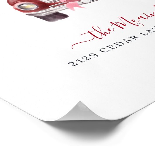 Eerste Kerstmis Nieuwe Home Retro Red Kaart Keepom Poster (Hoek)