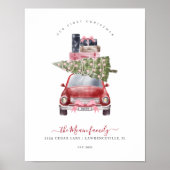 Eerste Kerstmis Nieuwe Home Retro Red Kaart Keepom Poster (Voorkant)