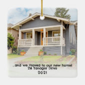 Eerste Kerstmis Nieuwe Huis Foto Funny Keramisch Ornament (Achterkant)