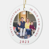 Eerste Kerstmis Nieuwe Huis Kerstmis Foto Keramisch Ornament (Links)