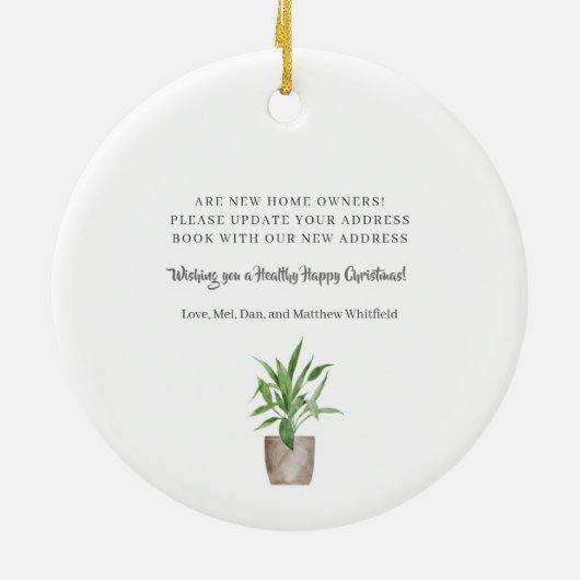 Eerste Kerstmis Nieuwe Rode Deuren van het Huis Ch Keramisch Ornament (Achterkant)